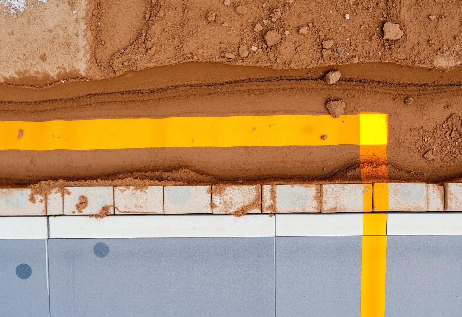 Utility marks on a construction site
